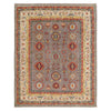 Kazak Rug Handmade Gray Medallion 8x10 ft