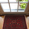 Handmade Wool Doormat Red Floral