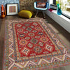 Kazak Rug Handmade Red Medallion 4x7 ft