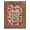Kazak Rug Handmade Ivory Medallion 4x7 ft