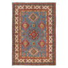 Kazak Rug Handmade Blue Medallion 5x8 ft