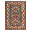 Kazak Rug Handmade Blue Medallion 4x7 ft