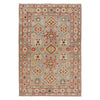 Kazak Rug Handmade Gray Medallion 4x6 ft