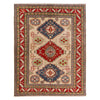 Kazak Rug Handmade Ivory Medallion 4x7 ft