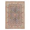 Kazak Rug Handmade Gray Medallion 4x6 ft