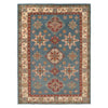 Kazak Rug Handmade Blue Medallion 7x10 ft