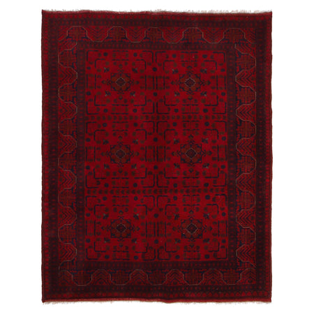 Khal Mohammadi Rug Handmade Red 4x7 ft