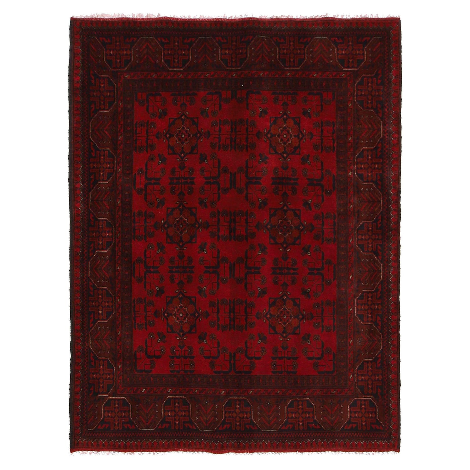 Khal Mohammadi Rug Handmade Red 4x7 ft