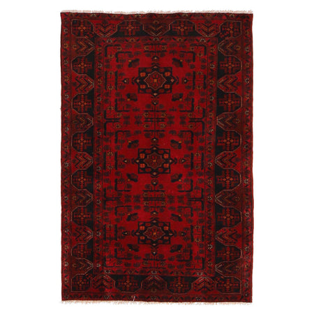 Khal Mohammadi Rug Handmade Red 3x5 ft
