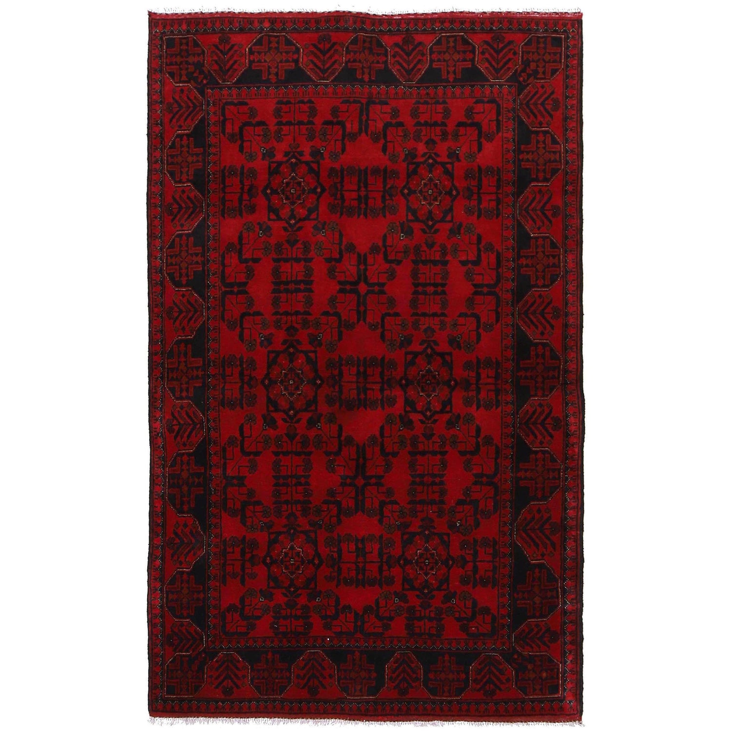 Khal Mohammadi Rug Handmade Red 4x6 ft