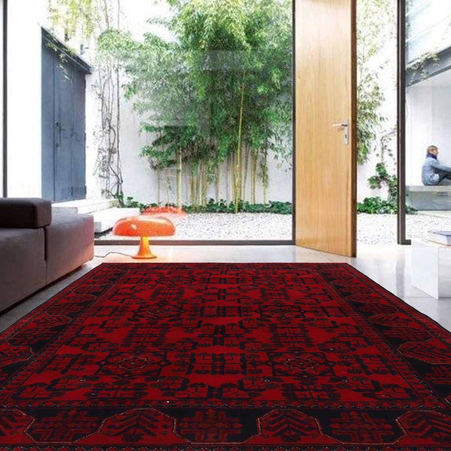 Khal Mohammadi Rug Handmade Red 4x6 ft