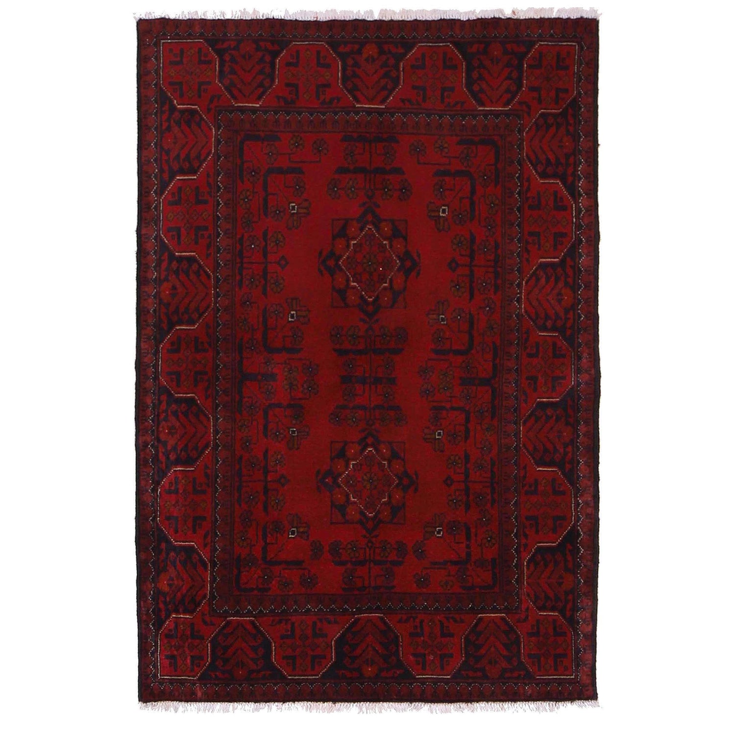 Khal Mohammadi Rug Handmade Red 3x5 ft