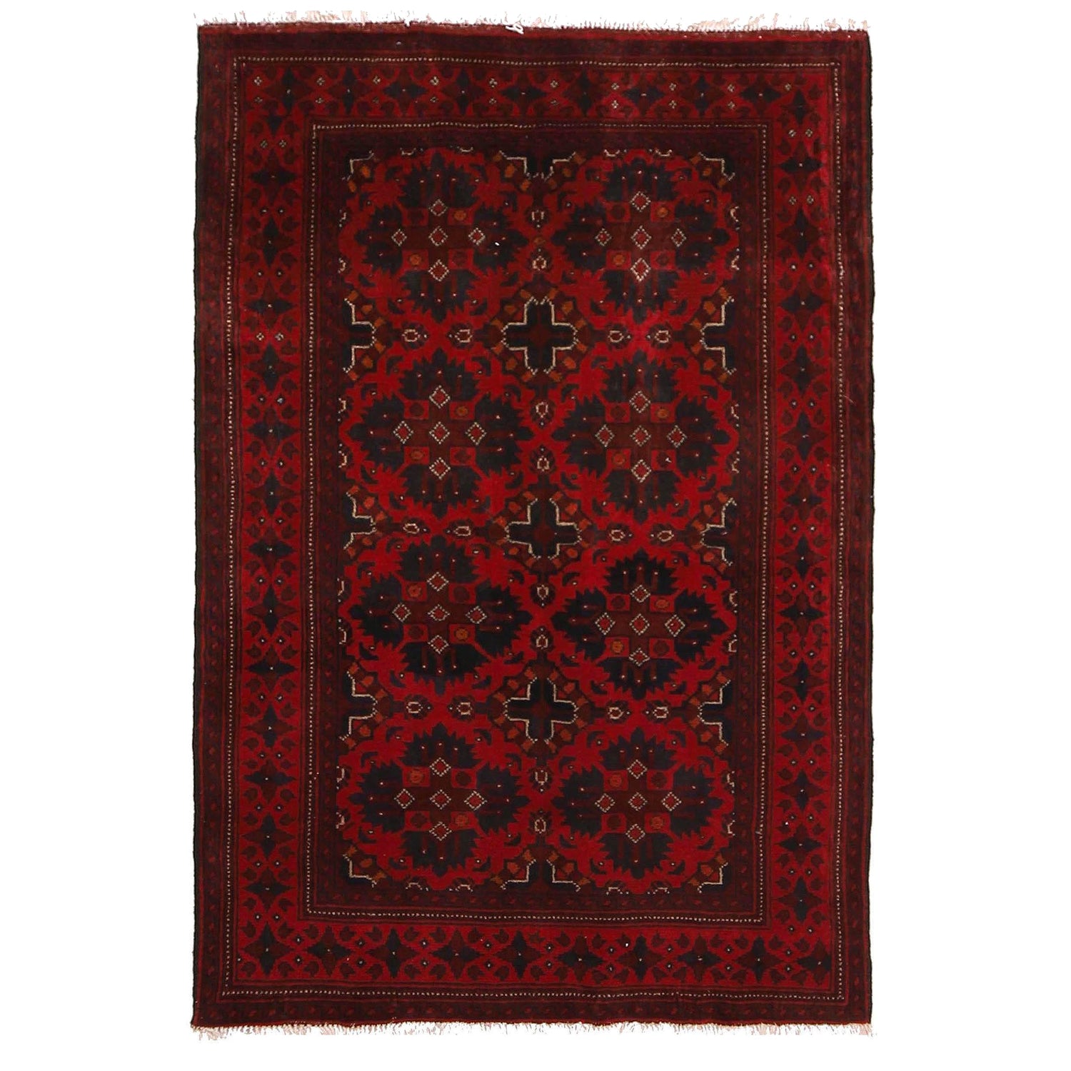 Khal Mohammadi Rug Handmade Red 3x5 ft