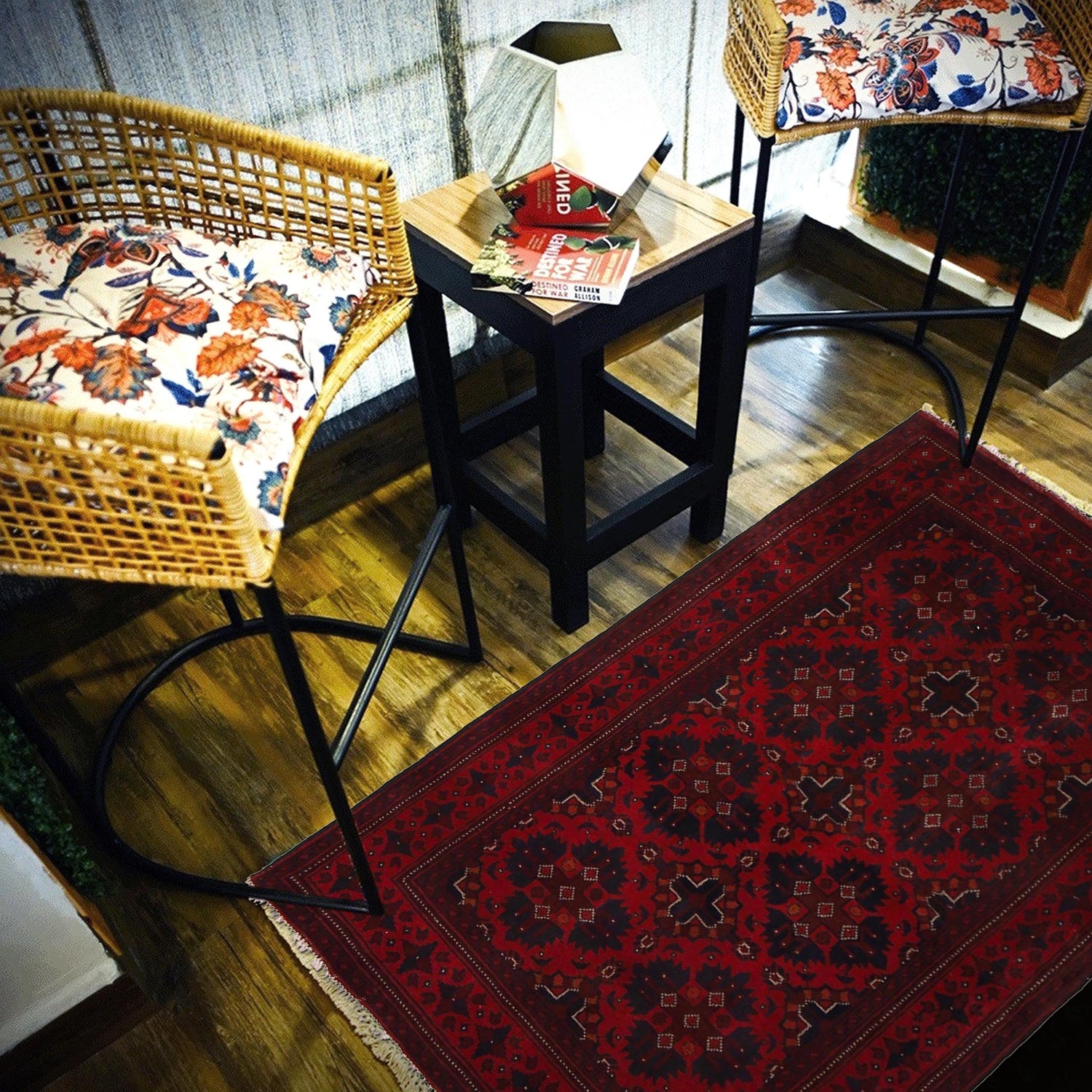 Khal Mohammadi Rug Handmade Red 3x5 ft