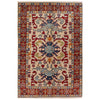 Kazak Rug Handmade Beige Medallion 3x5 ft