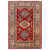 Kazak Rug Handmade Red Medallion 3x5 ft