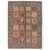 Bakhtiar Area Rug Handmade Gray Floral 4x6 ft