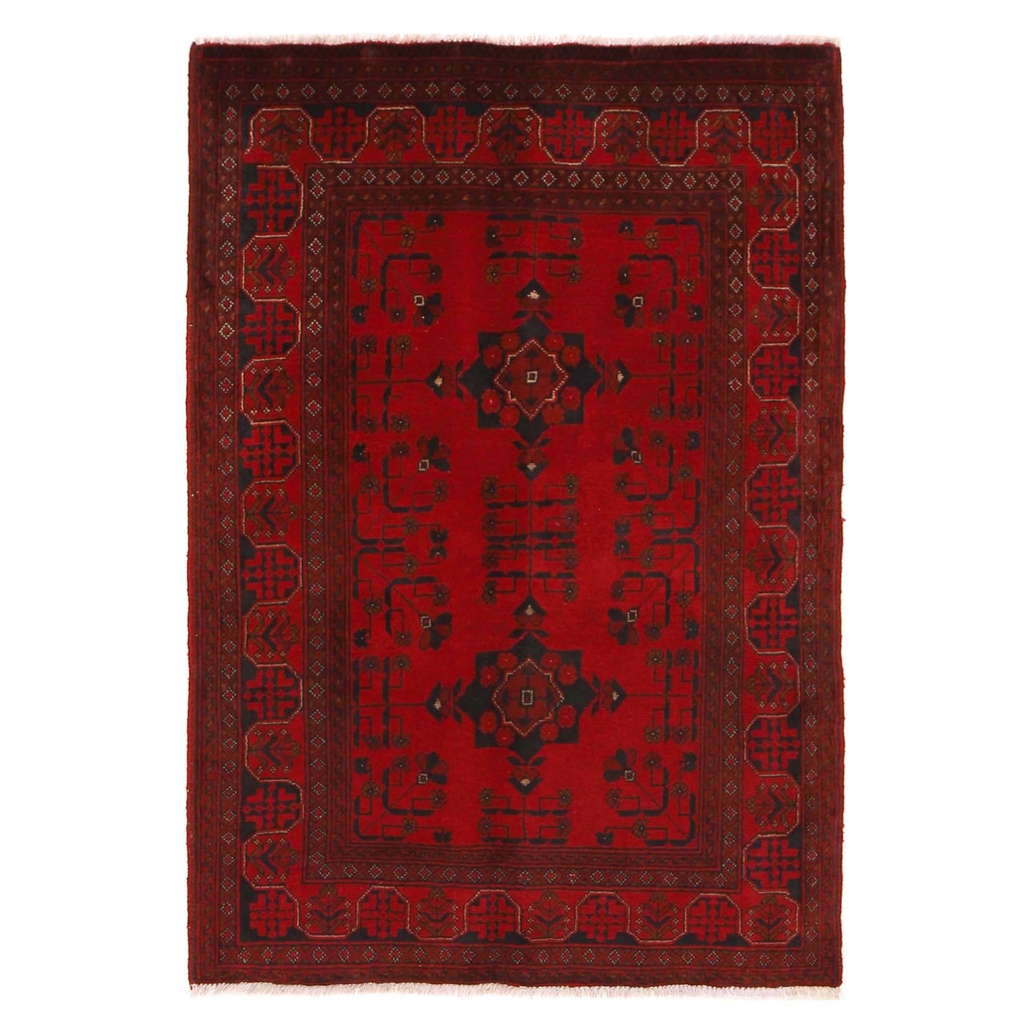 Khal Mohammadi Rug Handmade Red 3x5 ft