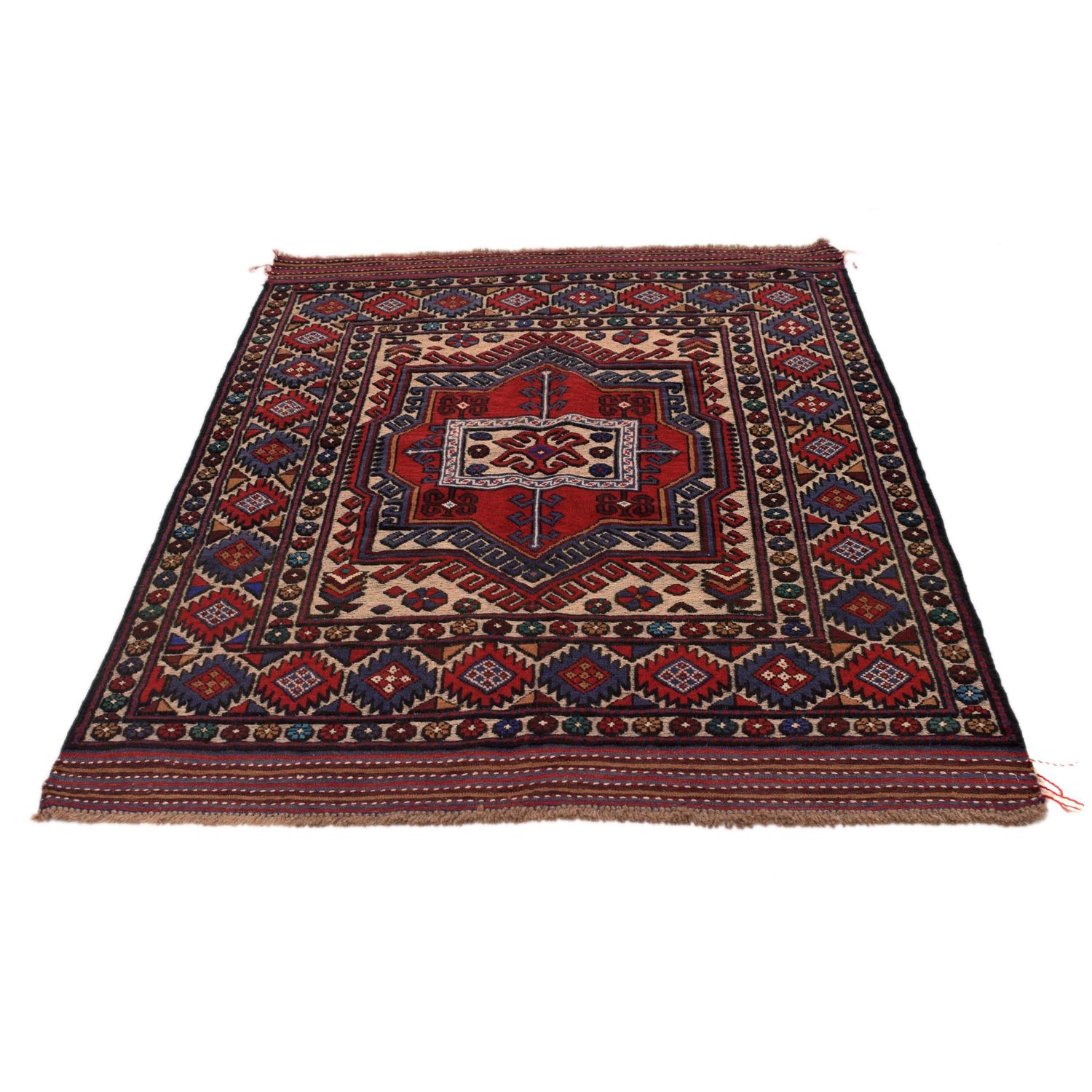 Barjasta Area Rug Handmade Multi Floral 4x6 ft