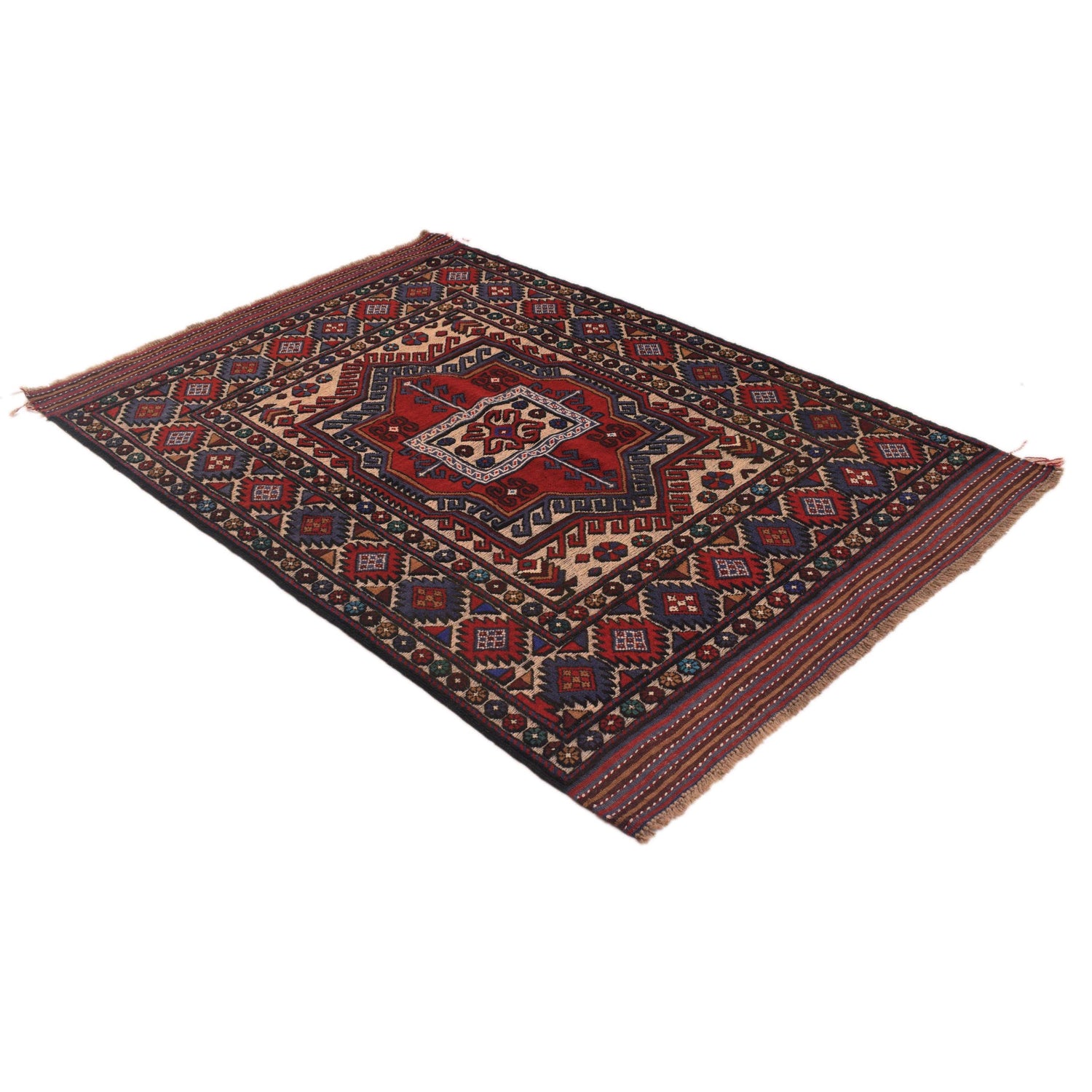 Barjasta Area Rug Handmade Multi Floral 4x6 ft