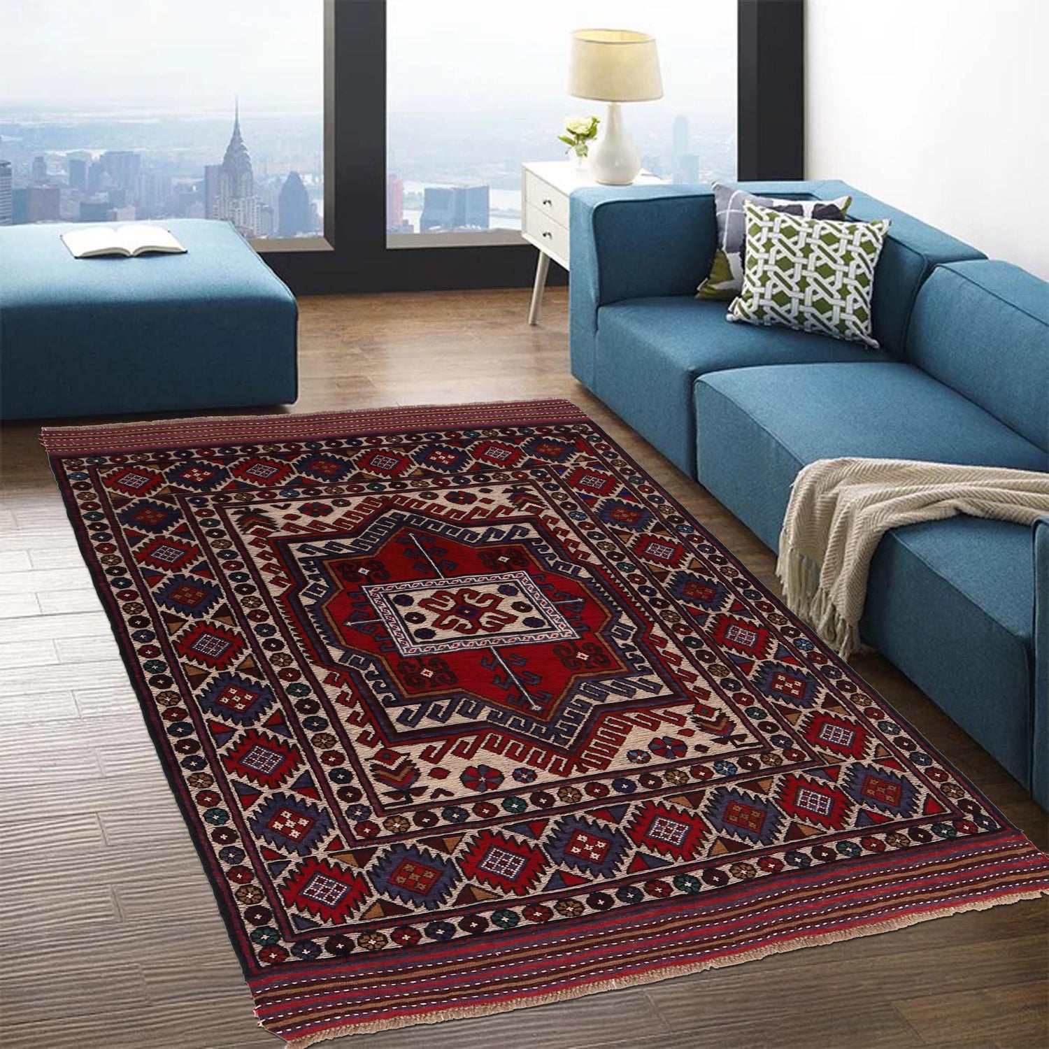 Barjasta Area Rug Handmade Multi Floral 4x6 ft