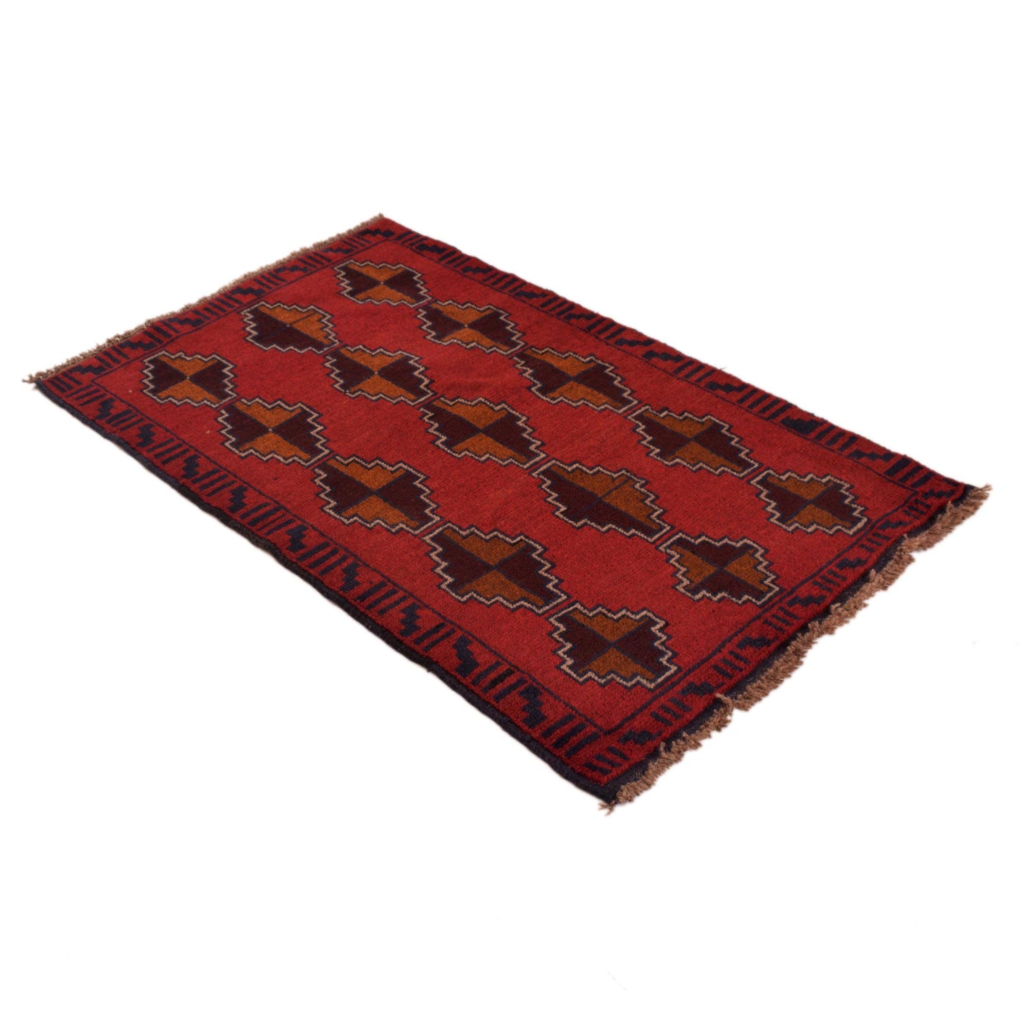 Baluchi Rug Handmade Red Geometric 2x4 ft