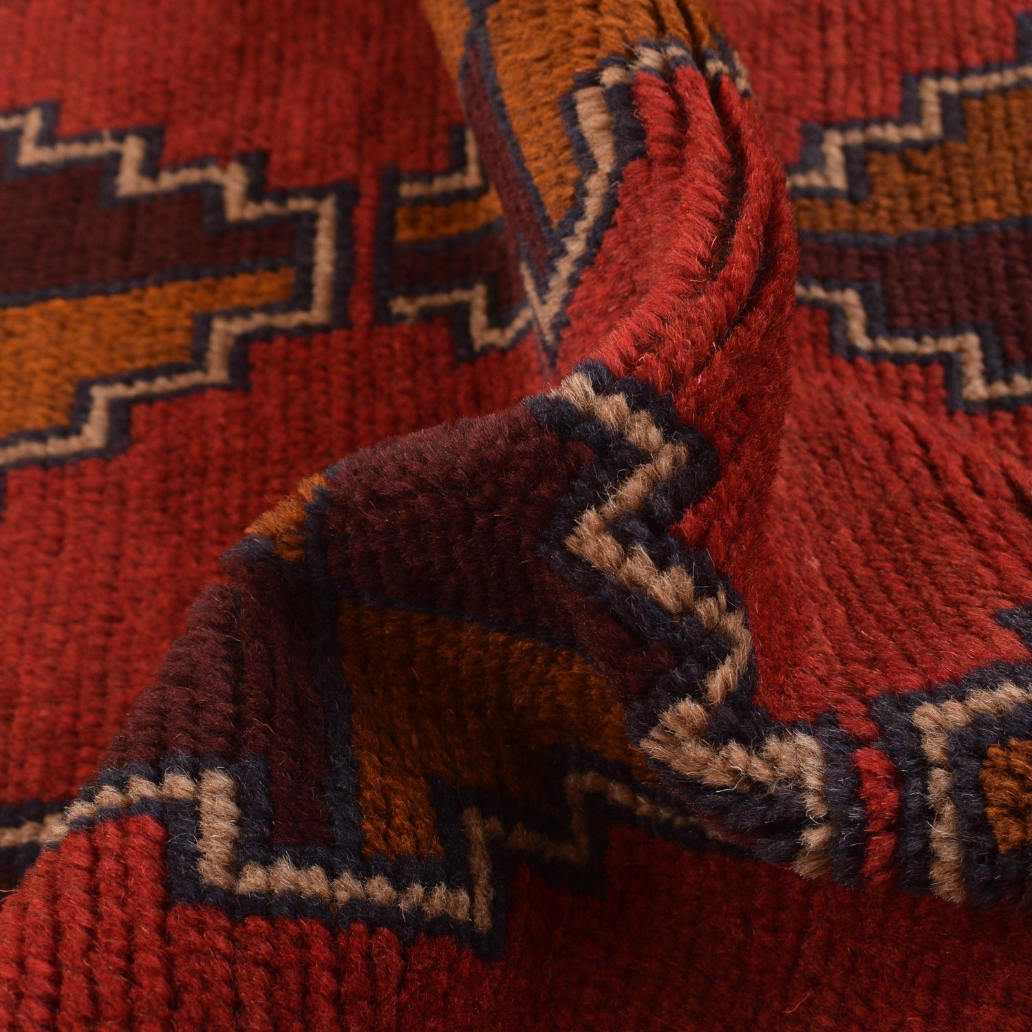 Baluchi Rug Handmade Red Geometric 2x4 ft