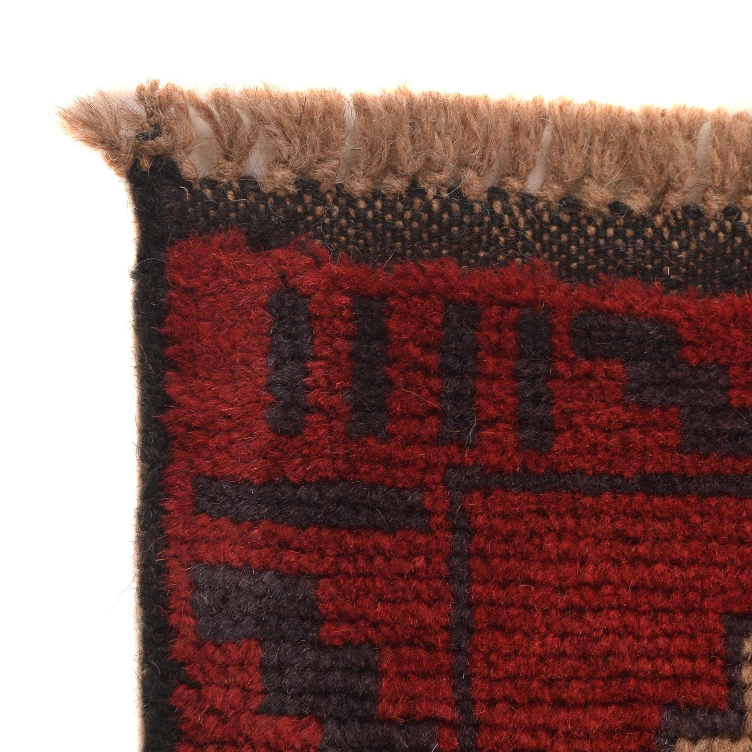 Baluchi Rug Handmade Red Geometric 3x5 ft