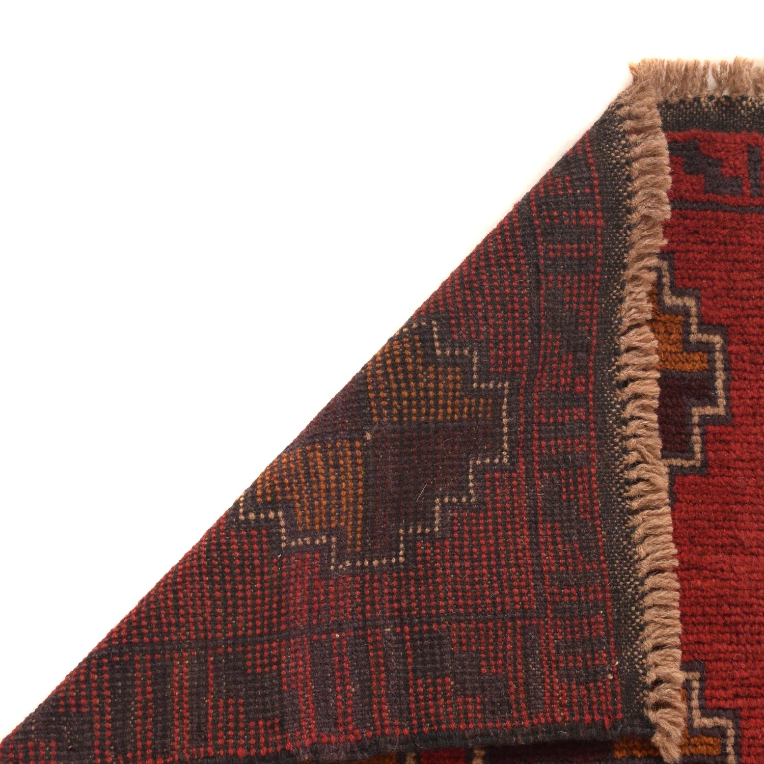 Baluchi Rug Handmade Red Geometric 3x5 ft