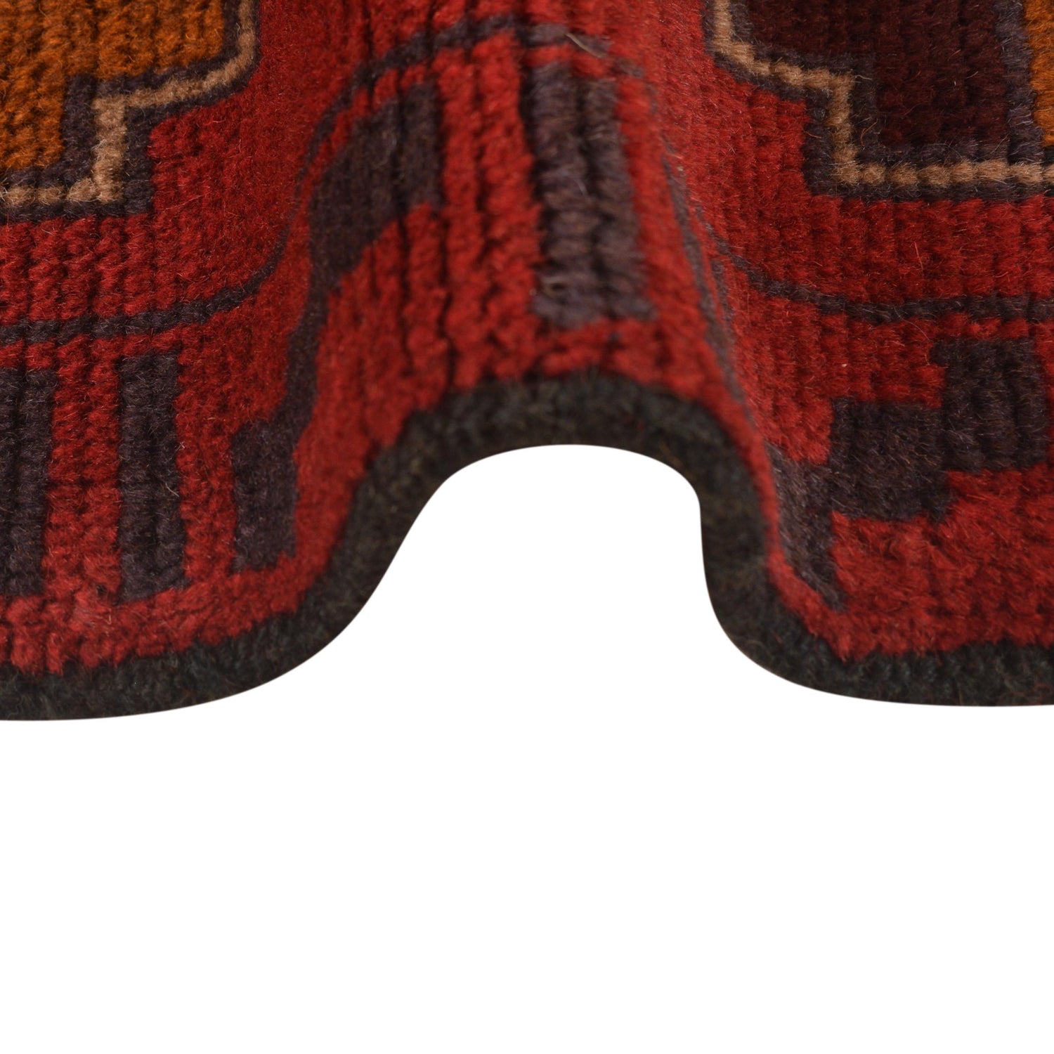 Baluchi Rug Handmade Red Geometric 3x5 ft