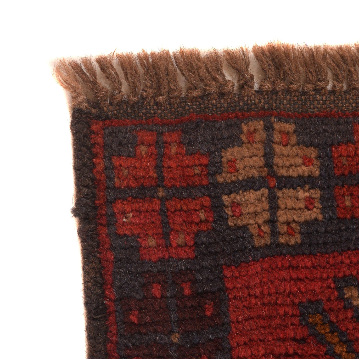 Baluchi Rug Handmade Red Geometric 2x4 ft