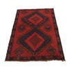 Baluchi Rug Handmade Red Geometric 3x5 ft