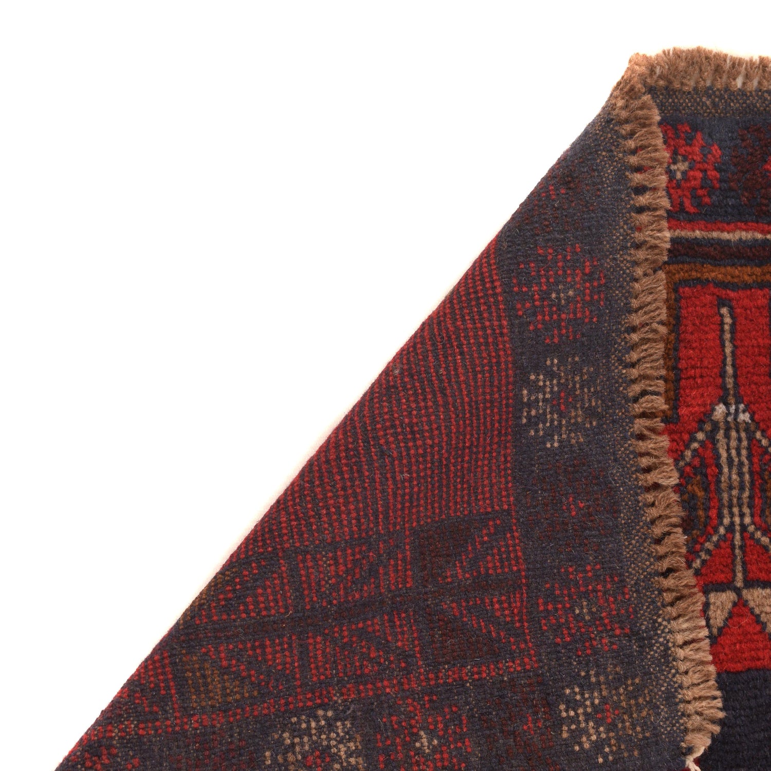 Baluchi Rug Handmade Red Geometric 2x4 ft