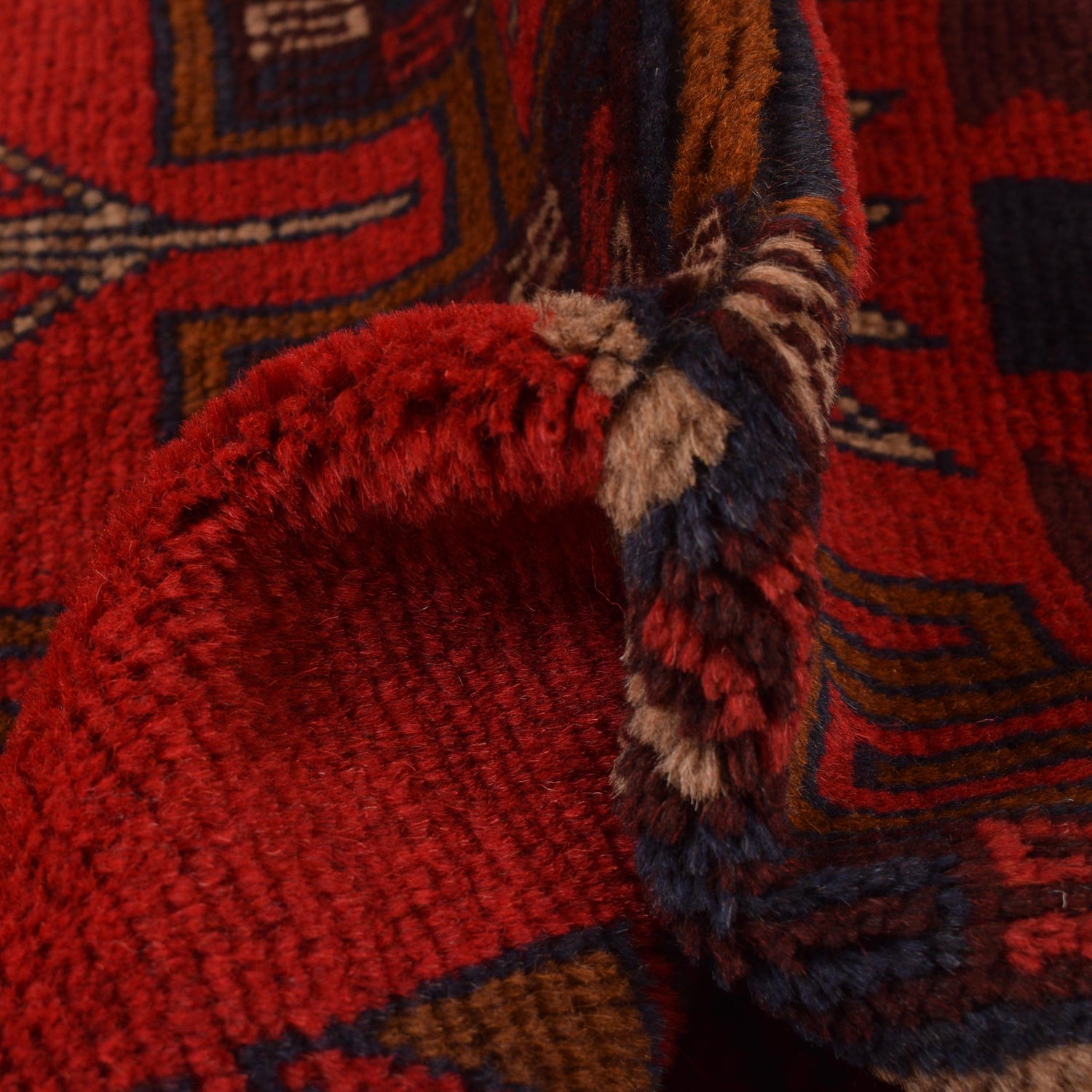 Baluchi Rug Handmade Red Geometric 2x4 ft