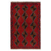 Baluchi Rug Handmade Red Geometric 3x5 ft