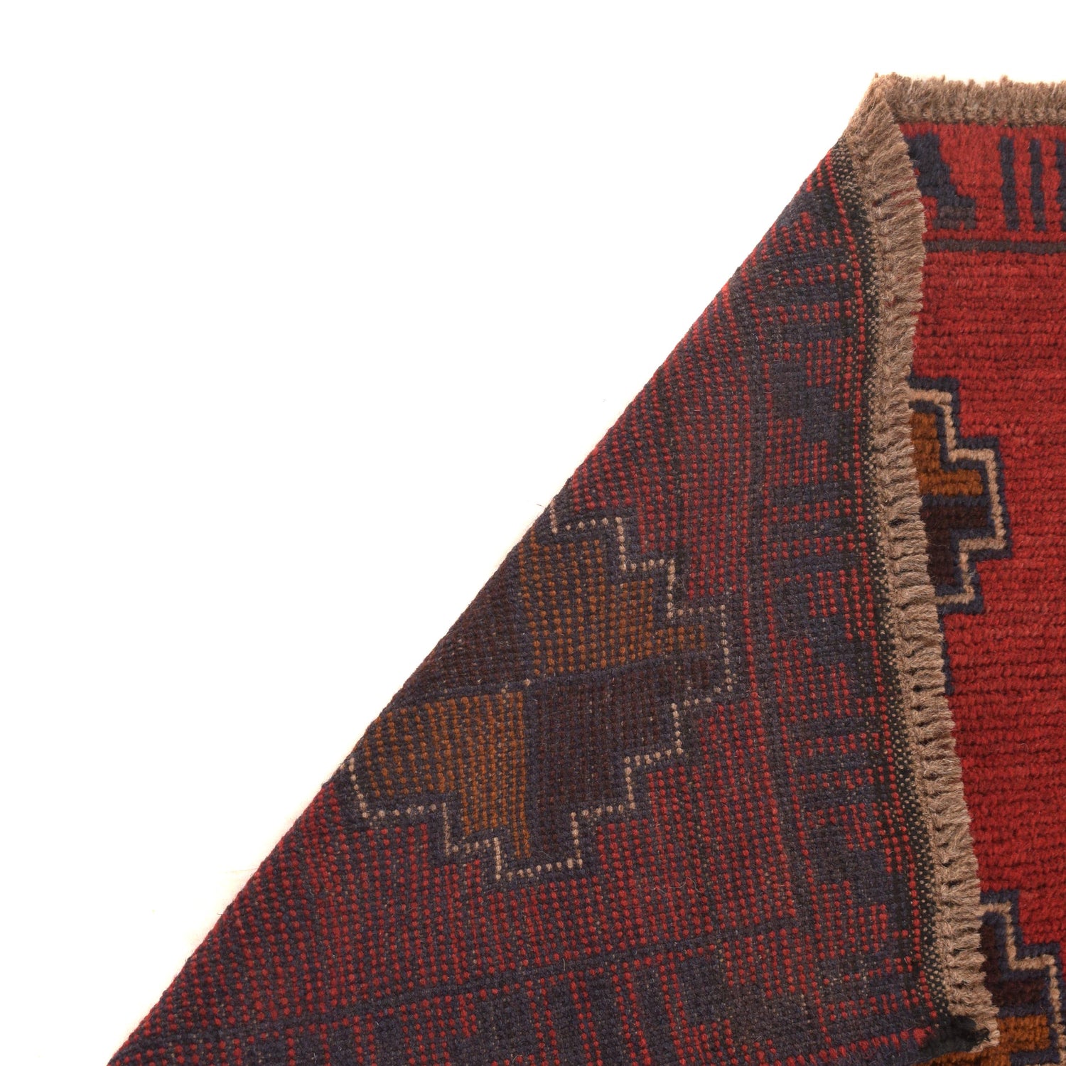 Baluchi Rug Handmade Red Geometric 3x5 ft