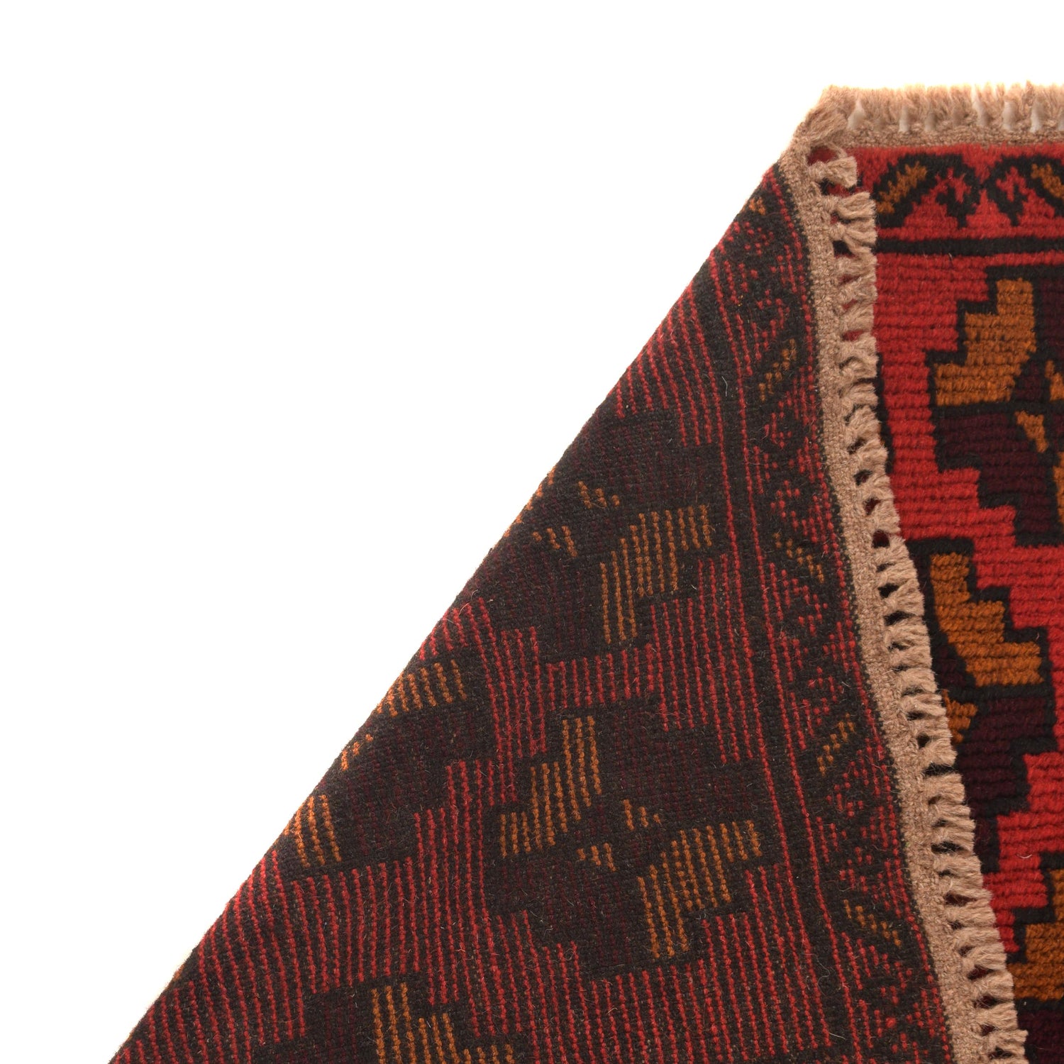 Baluchi Rug Handmade Red Geometric 2x4 ft