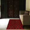 Baluchi Rug Handmade Red Geometric 2x4 ft