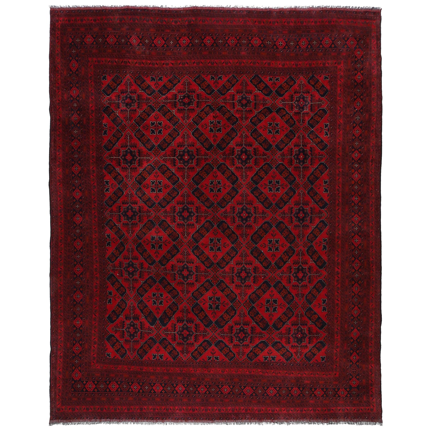 Khal Mohammadi Rug Handmade Red 10x13 ft
