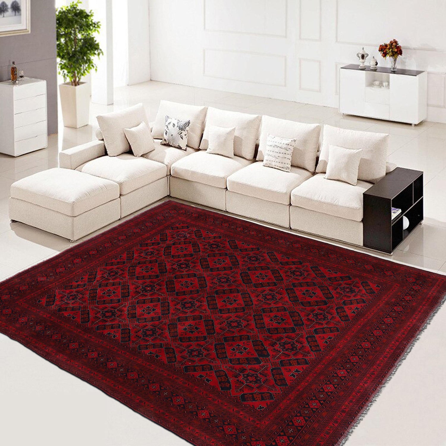 Khal Mohammadi Rug Handmade Red 10x13 ft