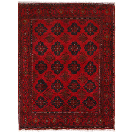 Khal Mohammadi Rug Handmade Red 4x7 ft