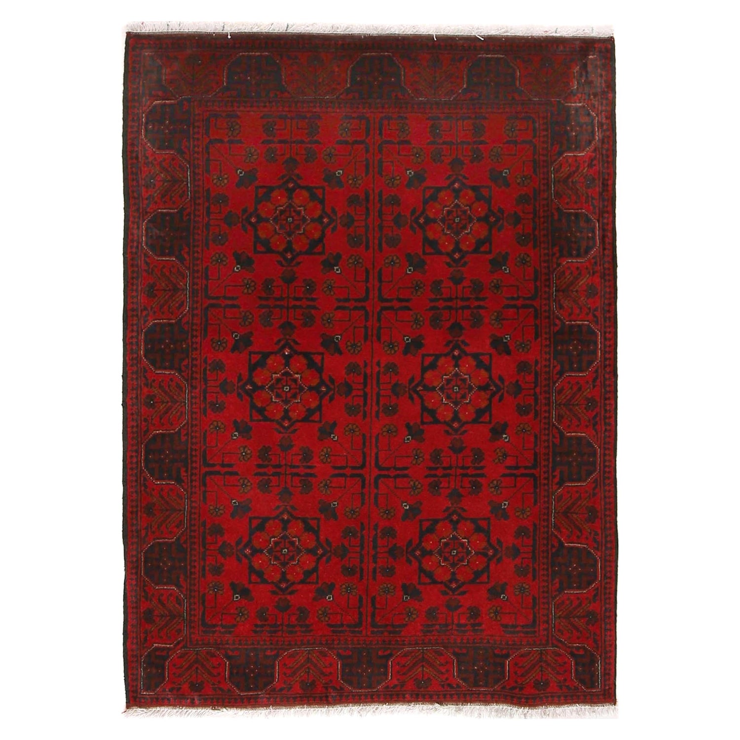 Khal Mohammadi Rug Handmade Red 3x5 ft
