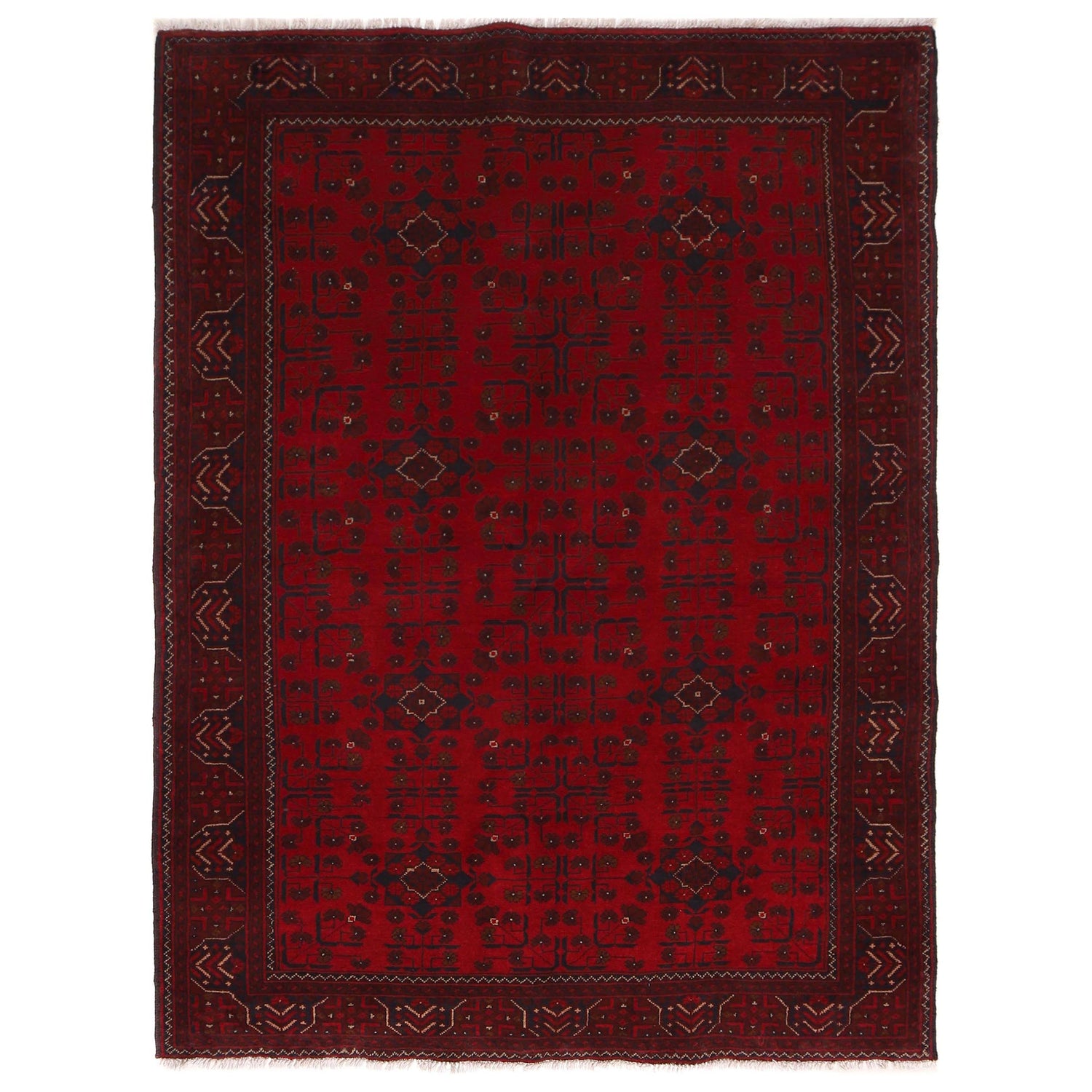 Khal Mohammadi Rug Handmade Red 4x7 ft