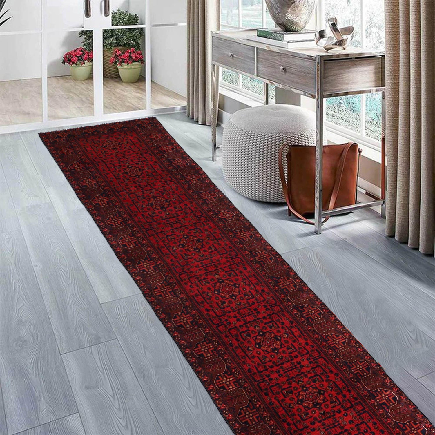 Khal Mohammadi Rug Handmade Red 13' Runner