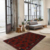 Baluchi Rug Handmade Red Geometric 2x4 ft