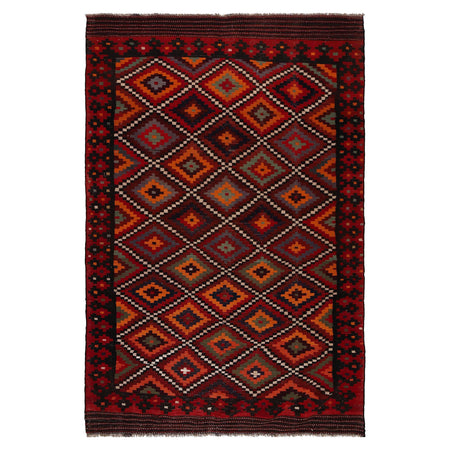 Maimana Kilim Area Rug Handmade Multi Floral 7x10 ft