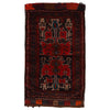 Balisht Area Rug Handmade Red Geometric 2x3 ft