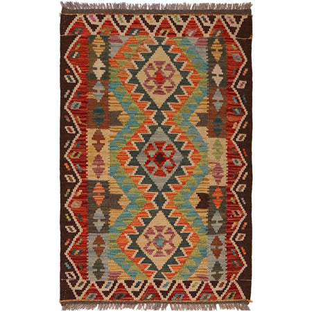 Handmade Multi Kilim Geometric 2x4 ft