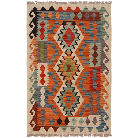 Handmade Multi Kilim Geometric 2x4 ft