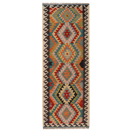 Handmade Multi Kilim Geometric 8' Runner